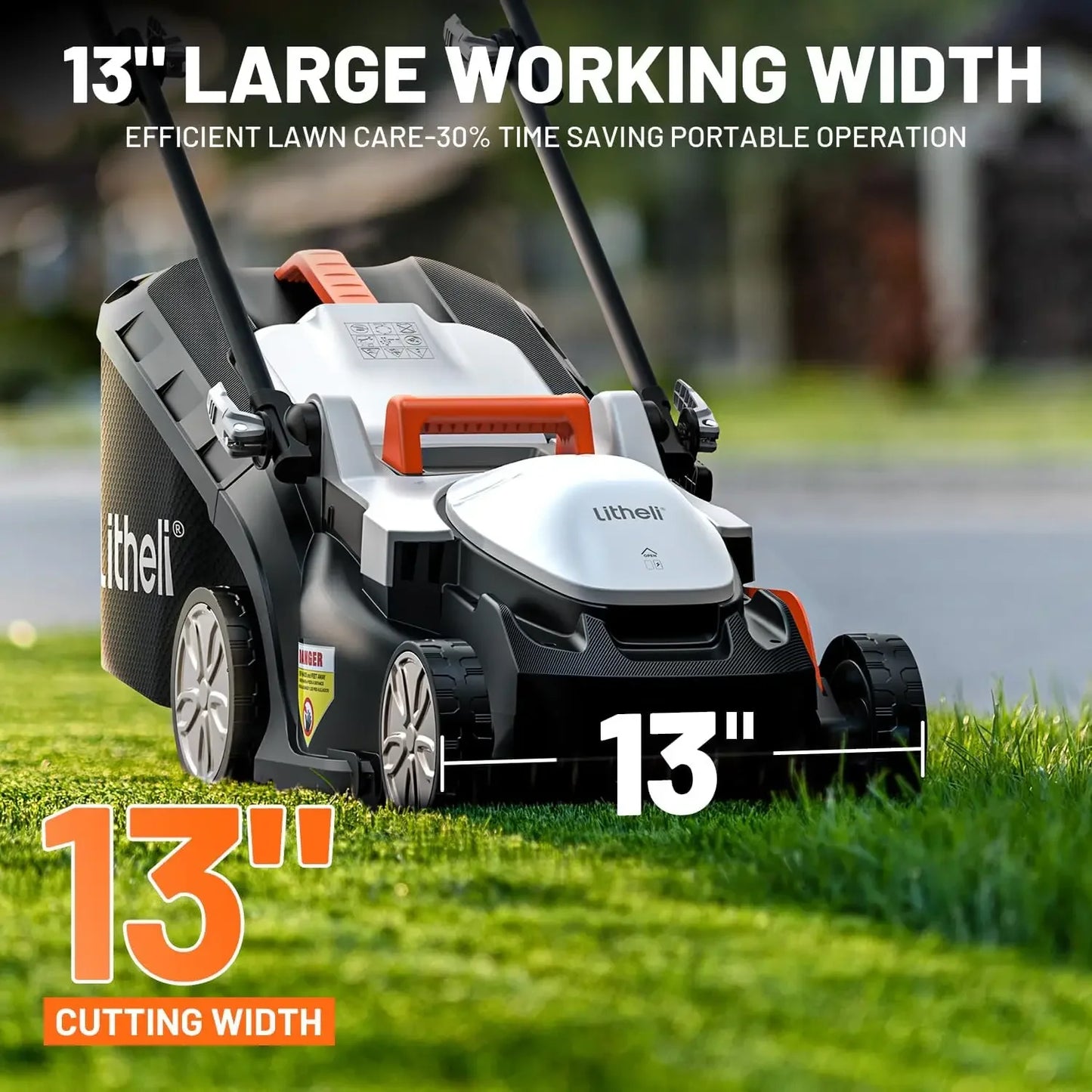 13" U20 Handy+ 20V Electric Lawn Mowers Garden,4.0Ah Portable Battery Included