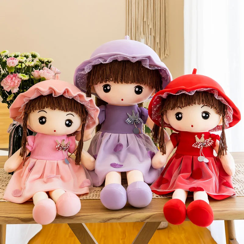 Cute Plush Girls Doll with Clothes Kid Girls Toys Stuffed Soft Cartoon Plush Toys Gift for Children Birthday Christmas present