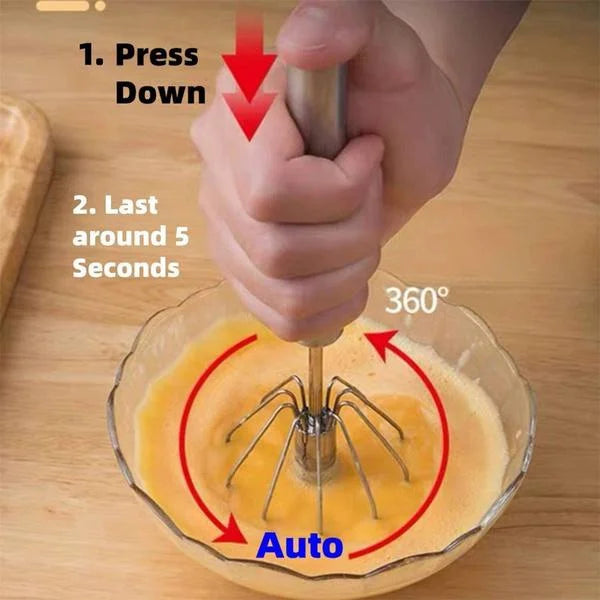 Semi Automatic Mixer Whisk Egg Beater Stainless Steel Manual Hand Mixer Self-Turning Cream Utensils Kitchen Mixer Egg Tools