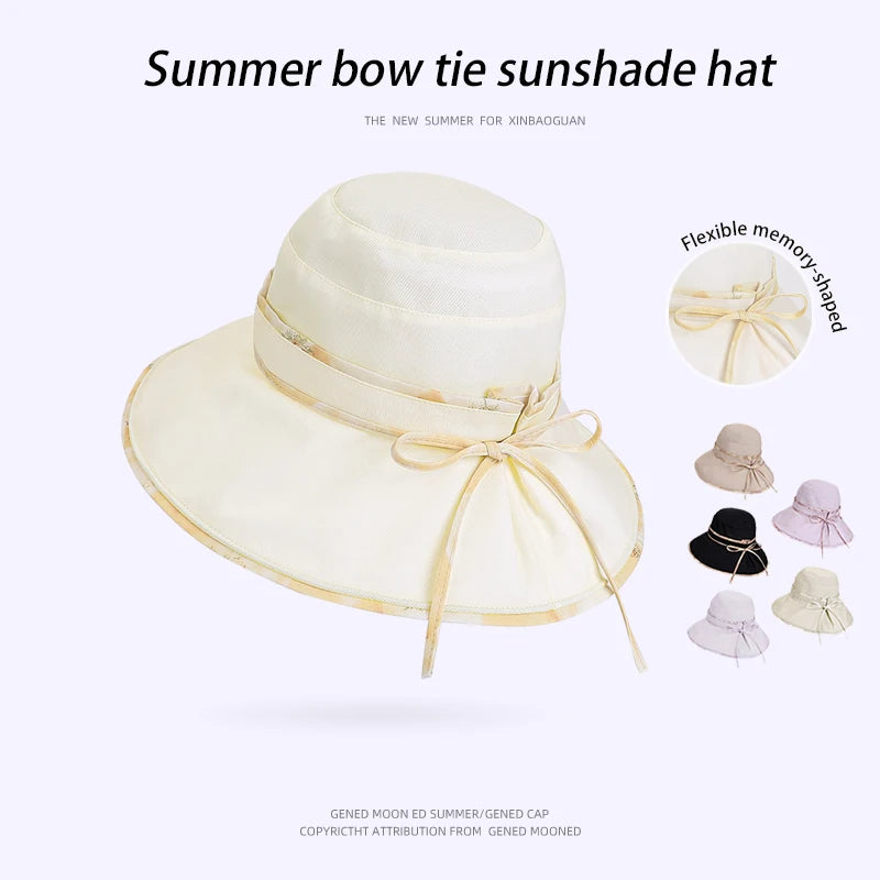 6144-New spring and summer outdoor sun protection hats for ladies, stylish and versatile wide-brimmed fisherman hats,suitablefor