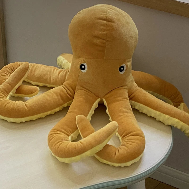 Simulation Yellow Octopus Plush Toy Lifelike Stuffed Animals Plushies Doll Cartoon Soft Pillow for Girls Boys Birthday Gifts