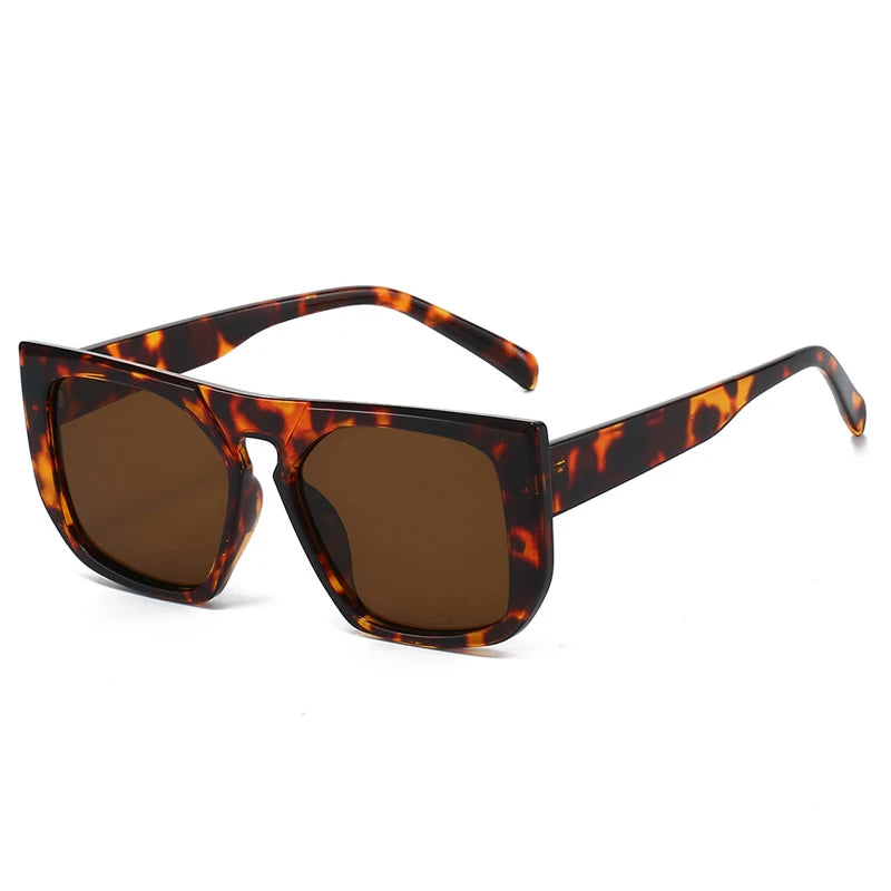 JNPCXI New Fashion Square Sunglasses Women Retro Leopard Green Shades Men Trending Sun Glasses UV400