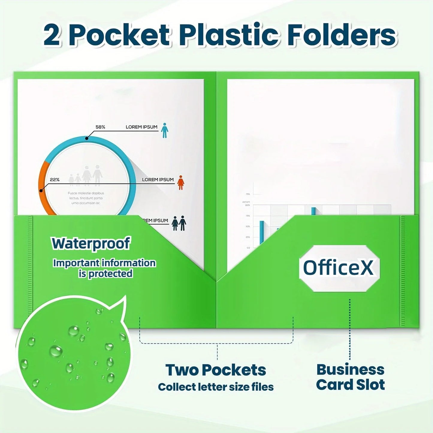 12Packs Plastic 2 Pocket Folders, Bulk Heavy Duty Folder in 6 Colors, Durable and Sturdy Folders for School and Office Supplies