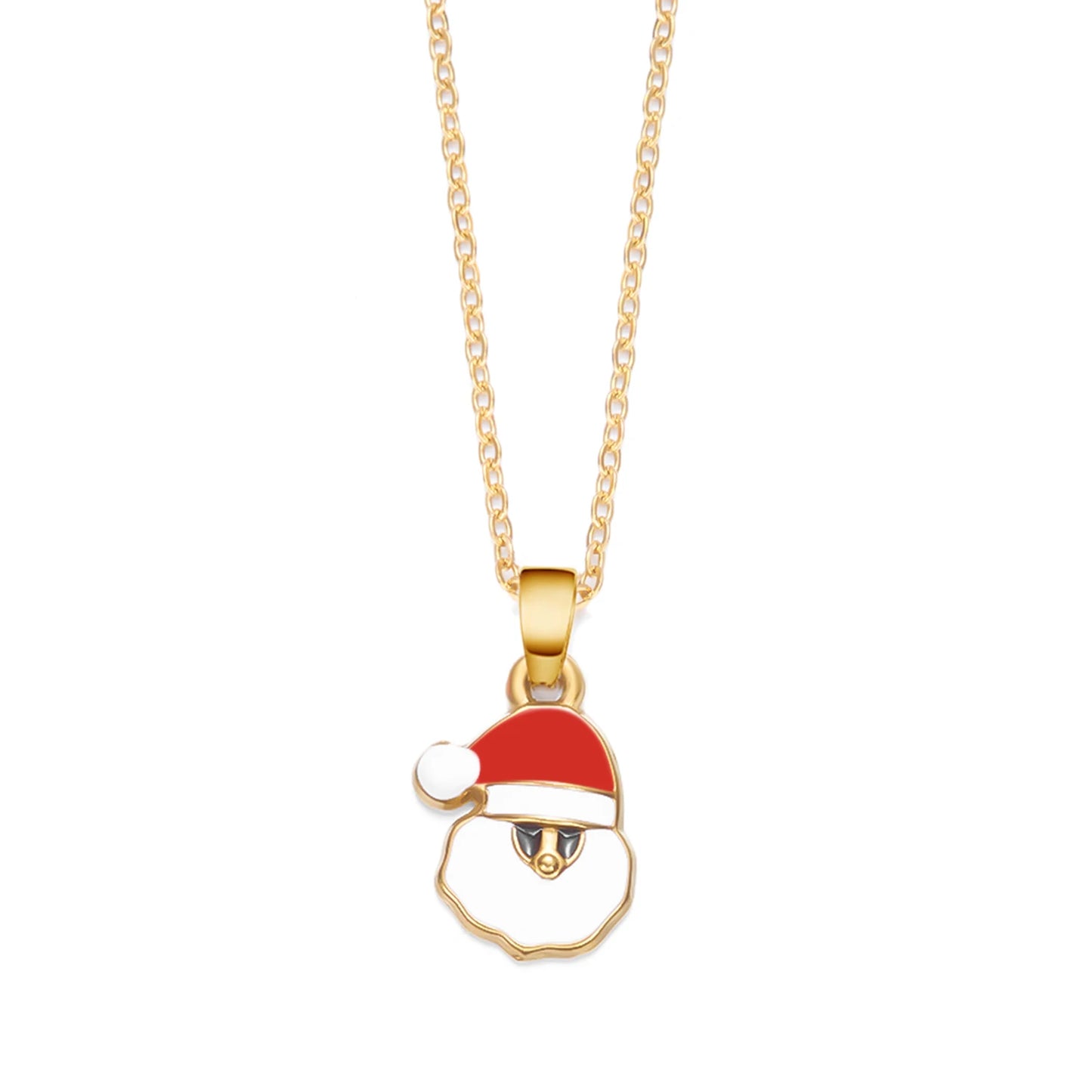 Stainless Steel Colorful Drip Oil Christmas Tree Snowman Pendant Necklace For Women Y2k Fashion Neck Chain Jewelry New Year Gift