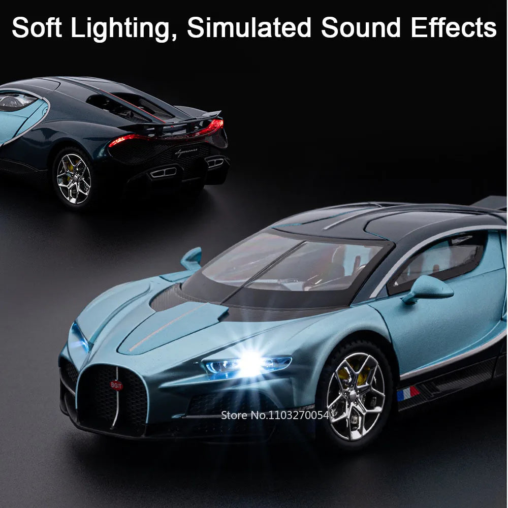 1:24 Scale Tourbillon Revuelto Diecast Model Toys Cars Doors Opened Sound Light Pull Back Miniature Models Kids Birthday Present