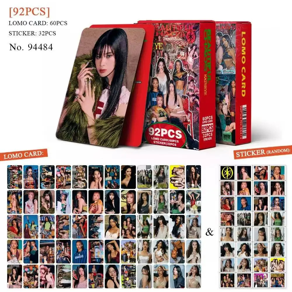 92Pcs Idol KATSEYE Album Gabriela Lomo Cards LARA DANIELA HD Printd Photocards Stickers MANON MEGAN YOONCHAE Fans Gift