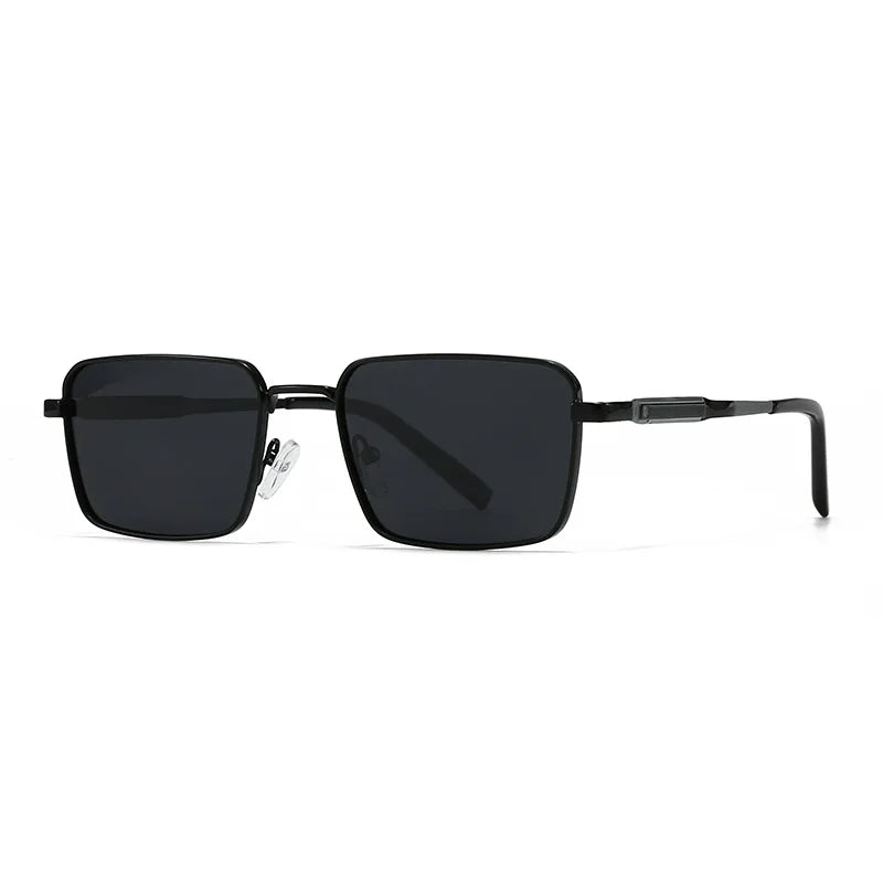 JNPCXI Polarized Fashion Rectangle Sunglasses Women Retro Tea Tea Rivets Men Punk Sun Glasses Shades UV400