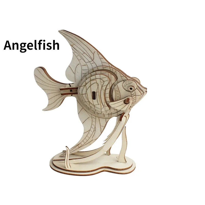 Marine Life Series 3D Wooden Puzzle Educational Toys Puzzles for Kids Educational Toys Wooden Gift for Children Creatif