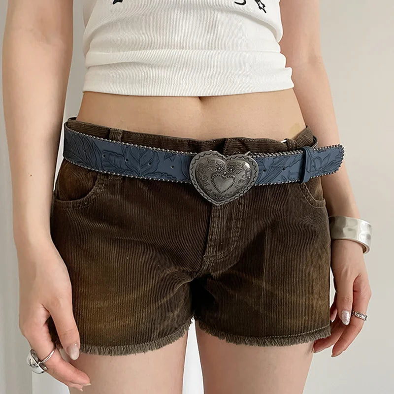 Retro American Style Belt For Women New Brown Belt With A Unique High-End Feel Suitable For Jeans Versatile Leather Belt