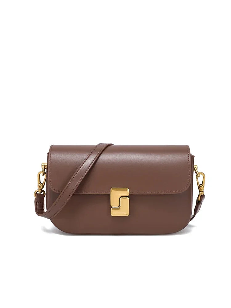 Women’s Split Leather Shoulder Bag Trend Brand Small Square Bags Luxury Designer Handbag Messenger bag for Female