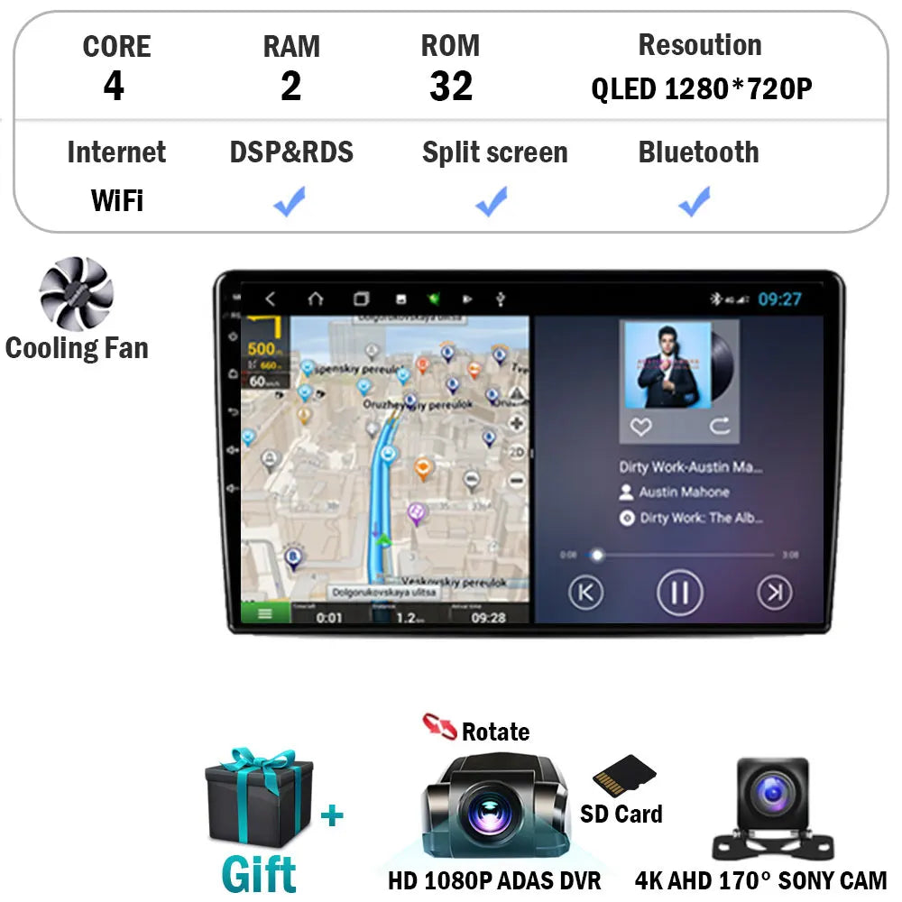 Android 15 Radio For Toyota Urban Cruisers 2009 Navigation GPS QLED Touch Screen Stereo Car Multimedia Video Player Head Unit