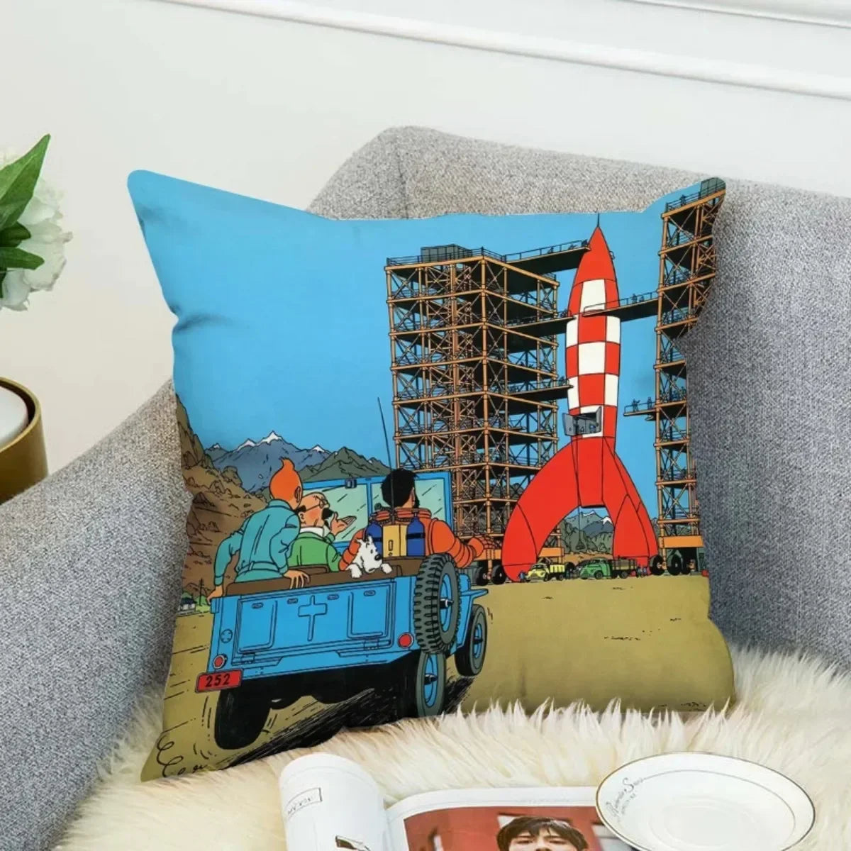 Anime Tintin Cushion Cover Pillowcases Home Decor Decorative Pillows for Sofa M2