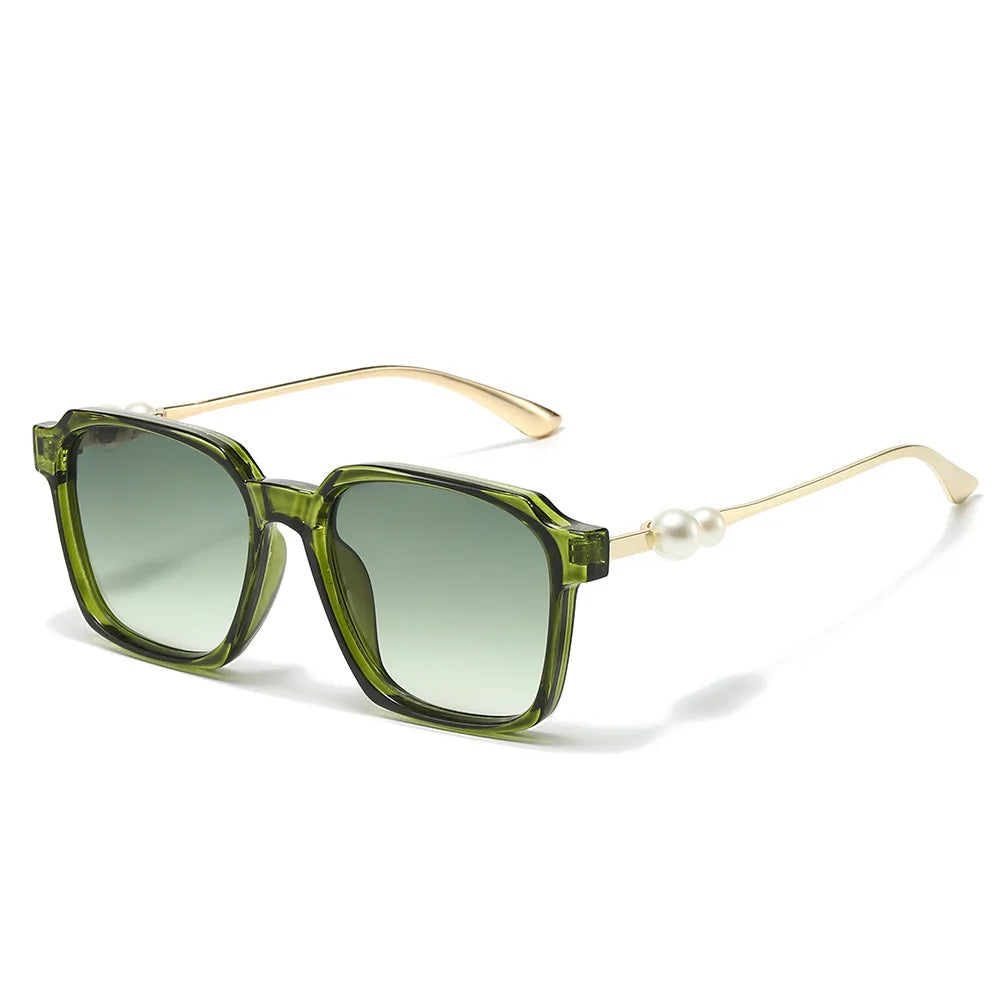 JNPCXI New Luxury Square Pearl Decorated Women's Sunglasses Fashionable UV400 Casual Sun Glasses
