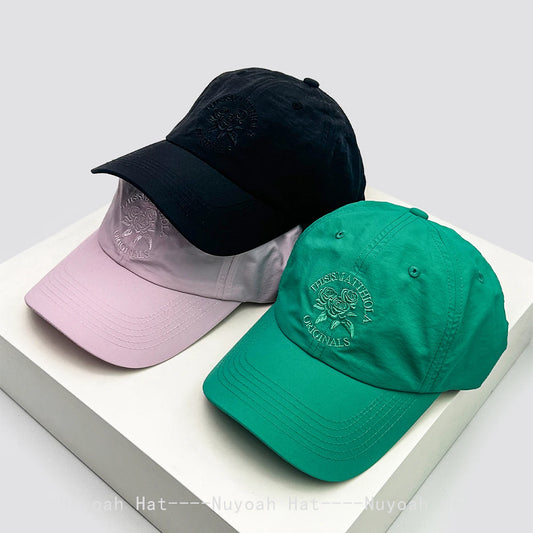New Unisex Quick Drying Letter Rose Embroidery Baseball Hats Sunshade Outdoor Breathable Korean Peaked Caps Versatile Fashion