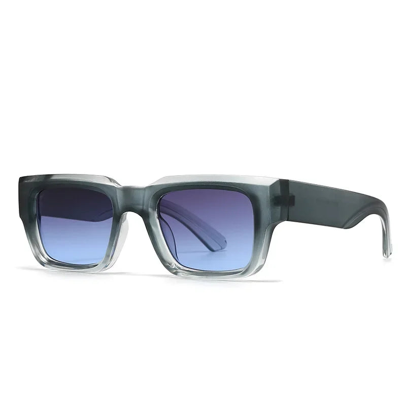 JNPCXI Square Sunglasses Men Punk Wide Legs Eyewear Gradient Green Gray Shades Luxurious Brand Designer Women Sun Glasses