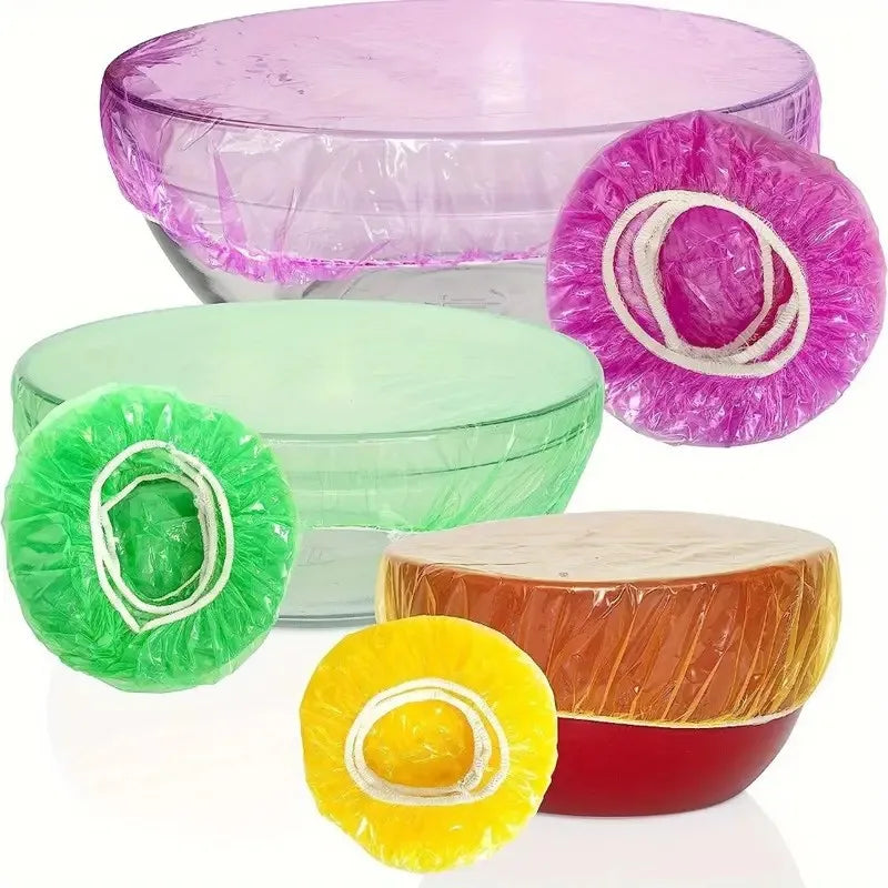 30/60pcs Colorful Elastic Food Storage Covers, Reusable Fitted Bowl Covers Great,Translucent Stretchy Plate Cover For Restaurant