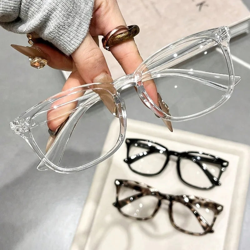 3 Pairs of Men's and Women's Universal Y2K Basic Square Small Frame Simple and Fashionable Ordinary Decorative Glasses