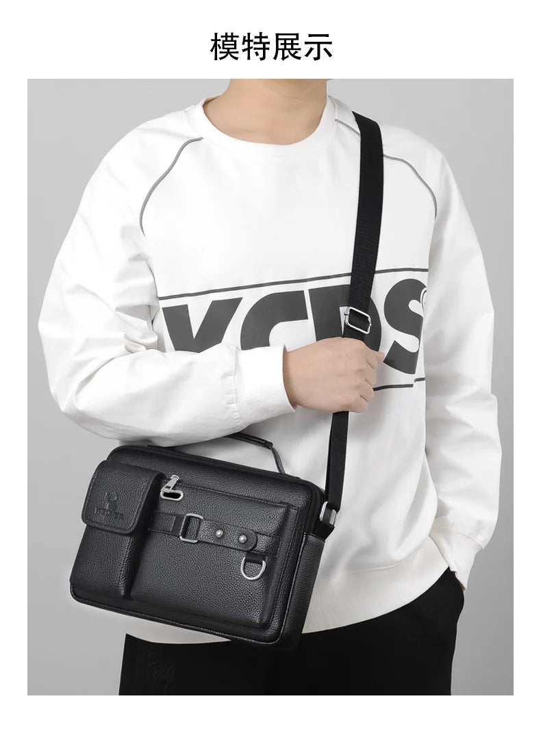 Men Shoulder Bag Pu Leather Business Messenger Crossbody Bags Designer Handbag