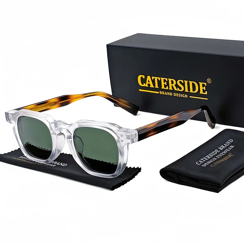 CATERSIDE New Retro Punk Square Sunglasses Men Small Frame Personalized Design Sun Glasses for Women Travel Party Festival Gift