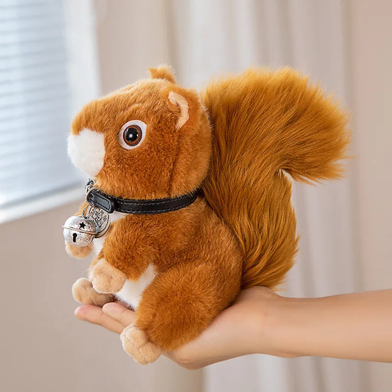 Adorbale Furry Hair Big Umbrella Tail Plush Toy Realistic Squirrel Cute Soft Stuffed Animals Doll Pillow For Girls Children Gift