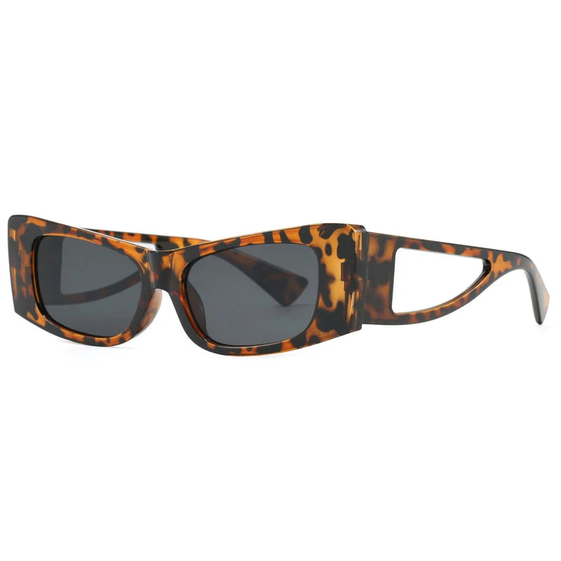 JNPCXI New Retro Cat Eye Women Sunglasses Fashion Black Orange Shades UV400 Men Trending Rivets Punk Sun Glasses