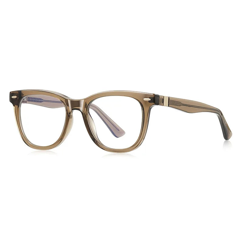 JNPCXI TR90 Anti-Blue Light Glasses Frame Retro Rivets Spring Hinge Computer Eyeglasses UV400
