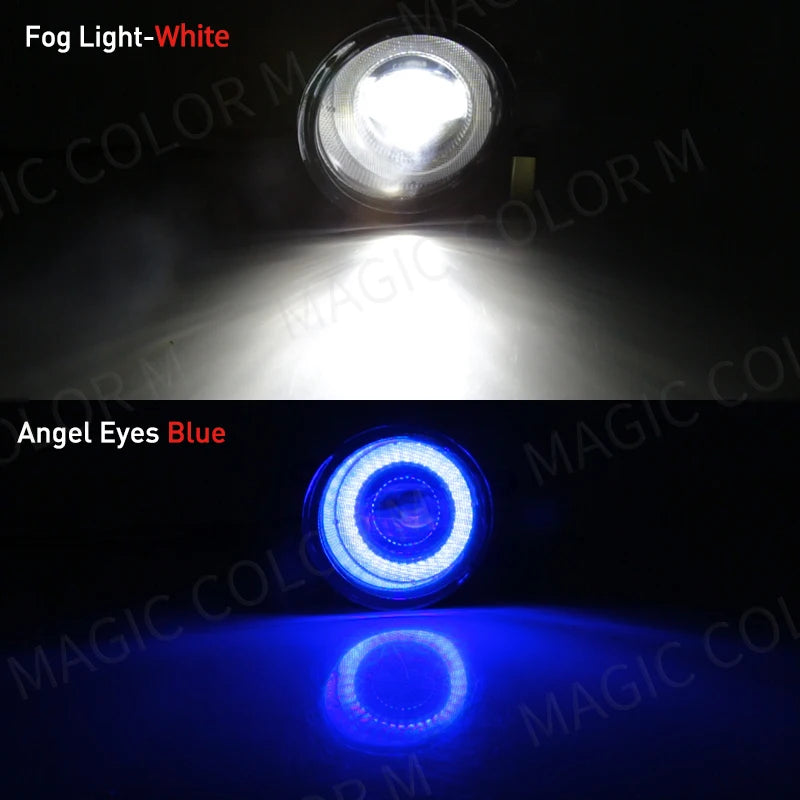 2 Pcs Angel Eye Fog Light For Toyota Highlander Kluger Avalon Prius C-HR CHR Estima 4Runner Car LED Len DRL Daytime Running Lamp