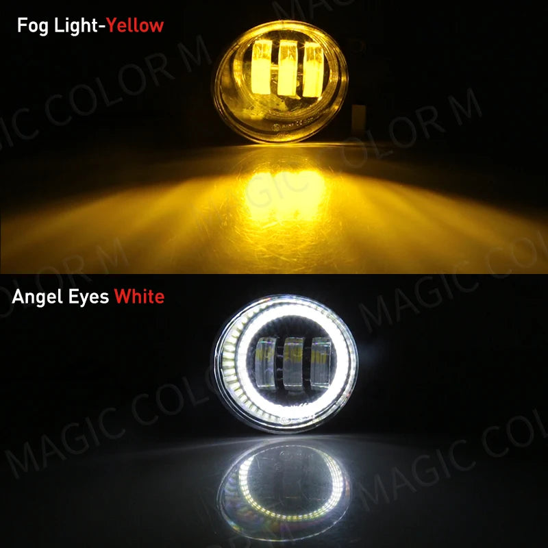 Angel Eye Fog Light For Toyota Highlander Kluger Avalon Prius C-HR CHR Estima 4Runner Car LED DRL Daytime Running Lamp 12V 2Pcs