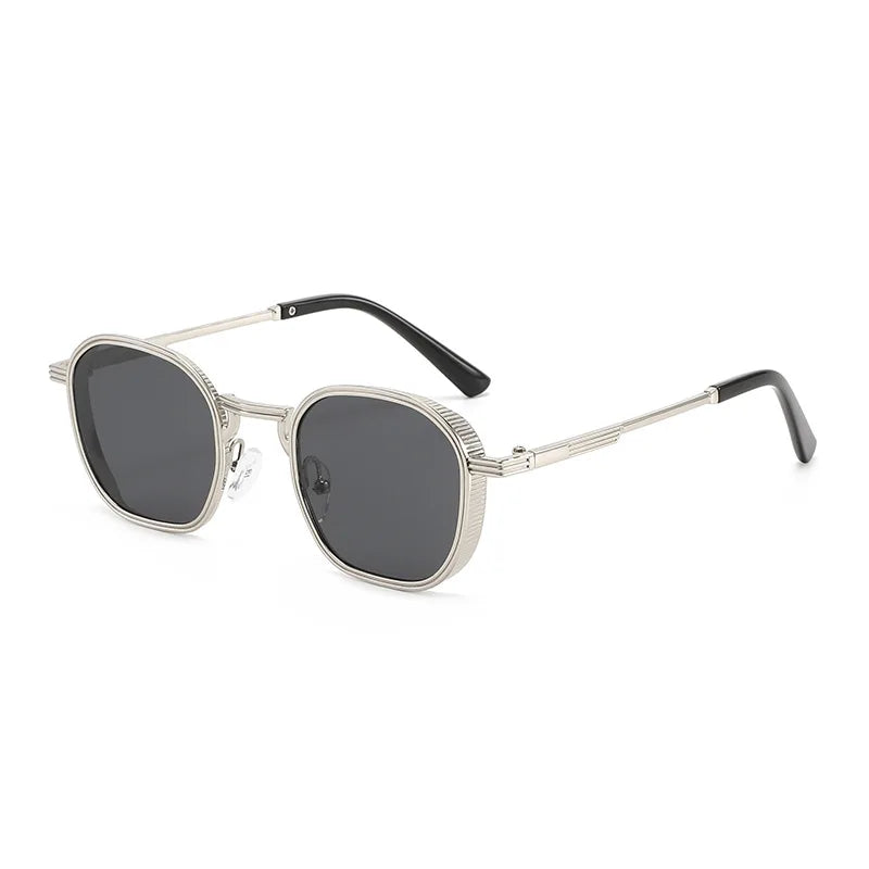 JNPCXI Retro Square Metal Women Sunglasses Shades UV400 Fashion Clear Gradient Shades UV400 Men Trending Punk Sun Glasses