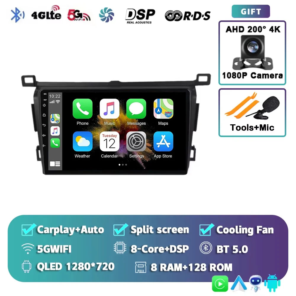 WIFI 4G Car Radio For Toyota RAV4 2013 2014 2015 2016 2017 2018 2019 XA40 RHD Android 15 Auto Wireless Carplay Car Multimedia DI
