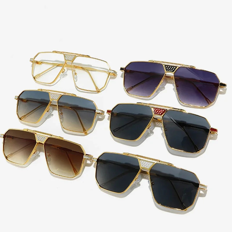 JNPCXI Retro Quality Metal Square Women Luxury Sunglasses Shades UV400 Fashion Gradient Men Sun Glasses