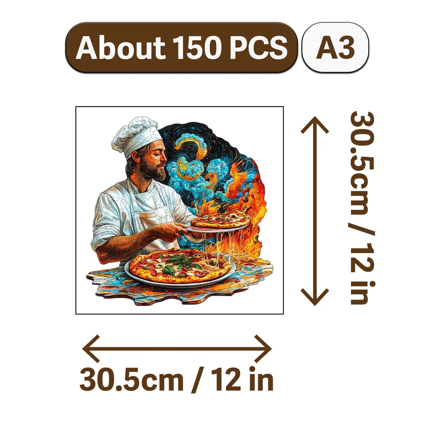 Gourmet Feast Theme Wooden Jigsaw Puzzle Wood Home Decor Painting Christmas and Halloween Gift Toy For Teen And Kid