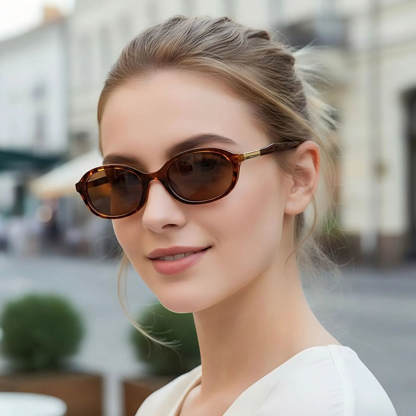JNPCXI New Oval Sunglasses Women Punk Gradient Shades UV400 Men Trending Leopard Tea Sun Glasses