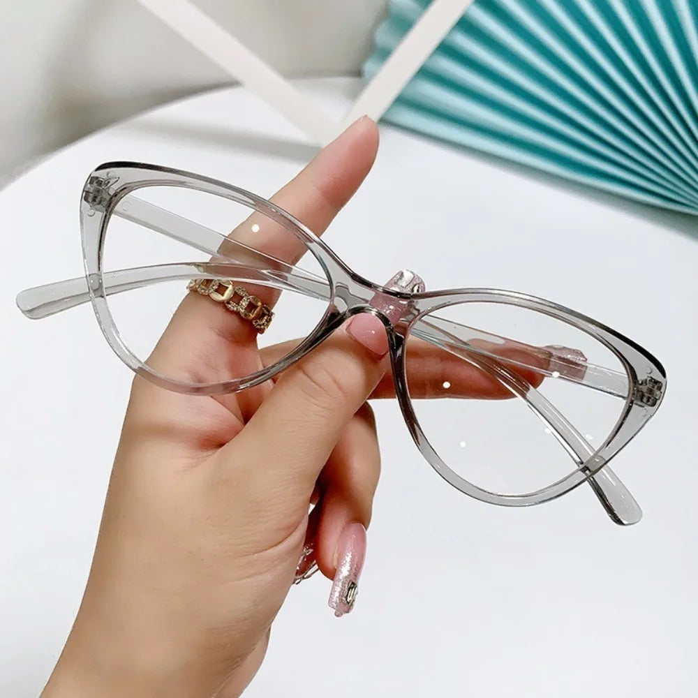 Anti Radiation Eyeglass Cat Eye Blue Light Blocking Glasses Replaceable Lenses Trendy Vintage Fashion Eyewear