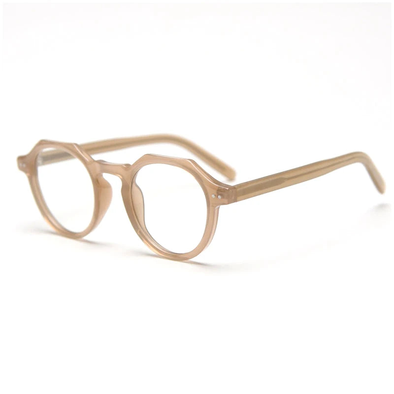 CATERSIDE Retro Polygonal Glasses Men TR Frame High Quality Eyeglass for Women Transparent Lenses Business Eyewear
