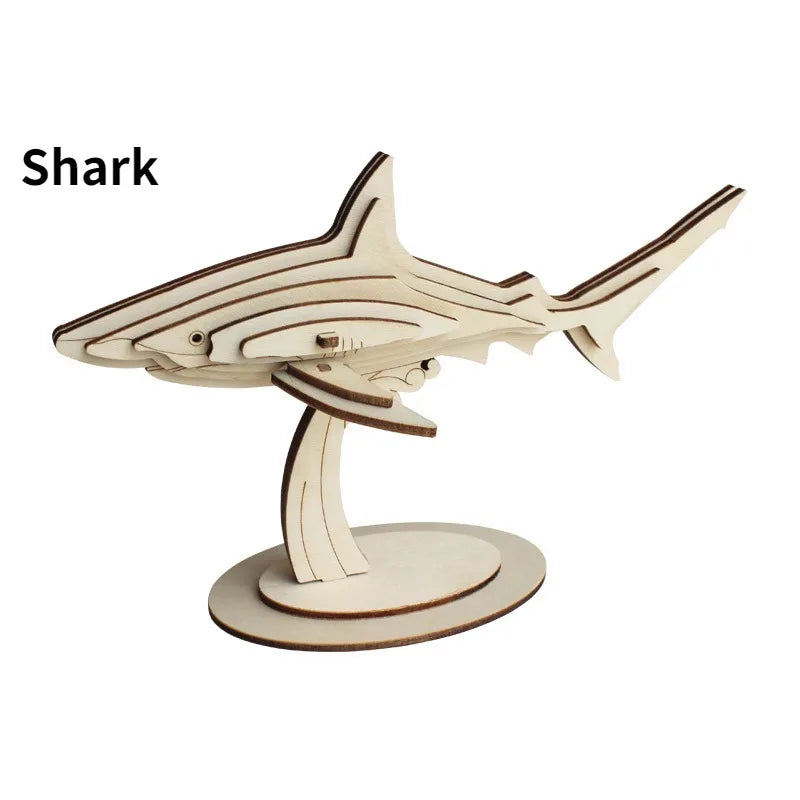 Marine Life Series 3D Wooden Puzzle Educational Toys Puzzles for Kids Educational Toys Wooden Gift for Children Creatif