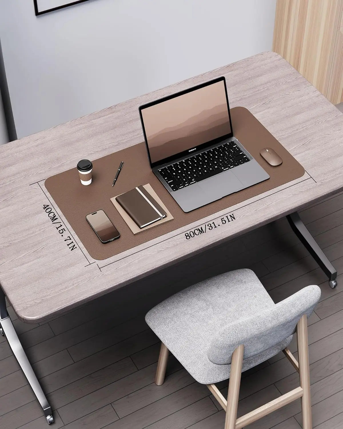 Eco Cork Desk Pad Protector,Leather Desk Mat,Double-Sided Desk Pad,Large Mouse Pad,Waterproof Desk Blotter for Office/Home