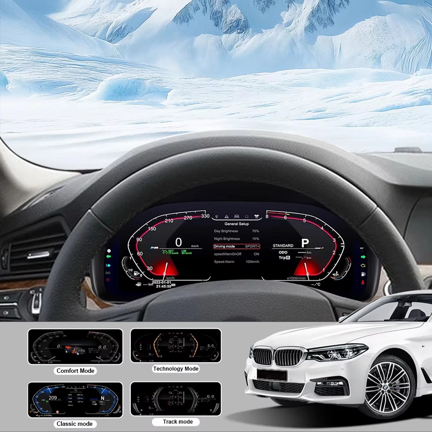 Cluster Digital Dashboard For BMW 5/6/7 Series X3/X4/X5/X6 F01 F07 F10 F15 F16 F18 F25 F26 Speedometer Dashboard
