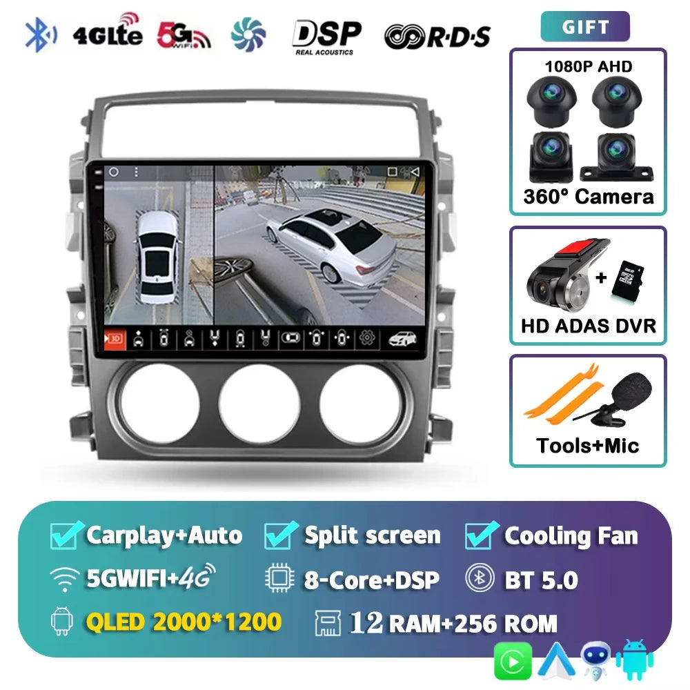 For Suzuki Liana 1 2004 - 2008 2K 12+256 QLED Android 15 CarPlay Car Radio Multimedia Video Player GPS stereo Head Unit 4G WIFI