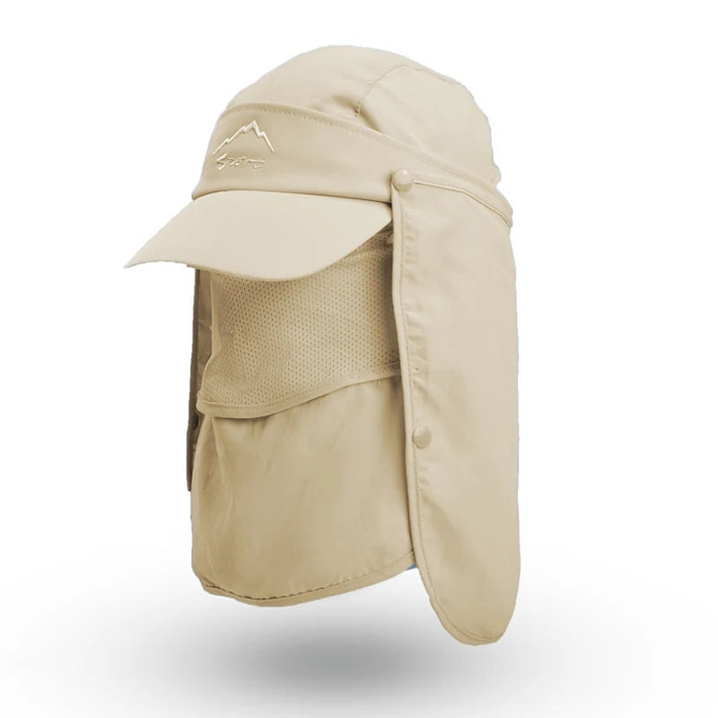 Xinbaoguan 100% Nylon Summer Outdoor Multi functional Sunshade Fishing Hat Men's Quick Drying Hat Baseball Hat Cross border