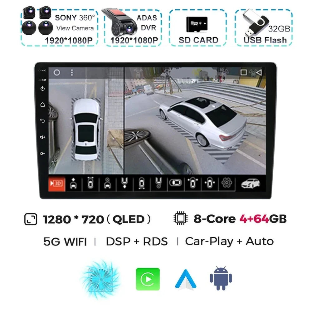 Android 15 Car Radio For For Audi A4 II 2 B6 III 3 B7 2000-2009 S4 2002-2008 RS4 2005 - 2009 Multimedia Video Player Carplay