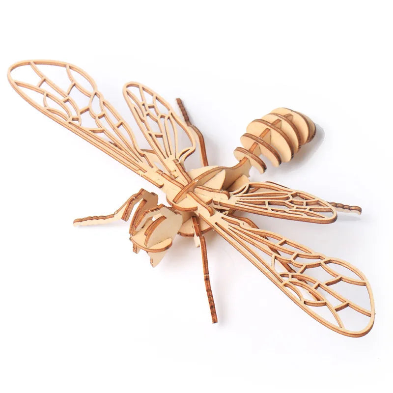Wooden Multi-insect Three-dimensional 3D Puzzle Puzzle Toy Children's Advanced Educational Toy Creative Assembly Model
