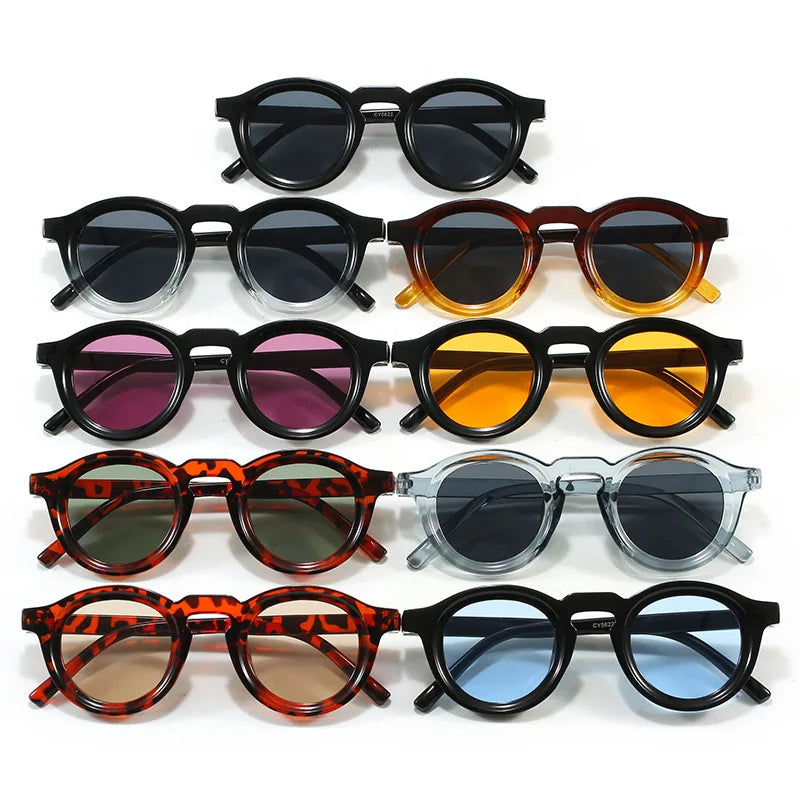 JNPCXI New Small Round Women Sunglasses Retro Black Yellow Punk Men Sun Glasses Shades UV400