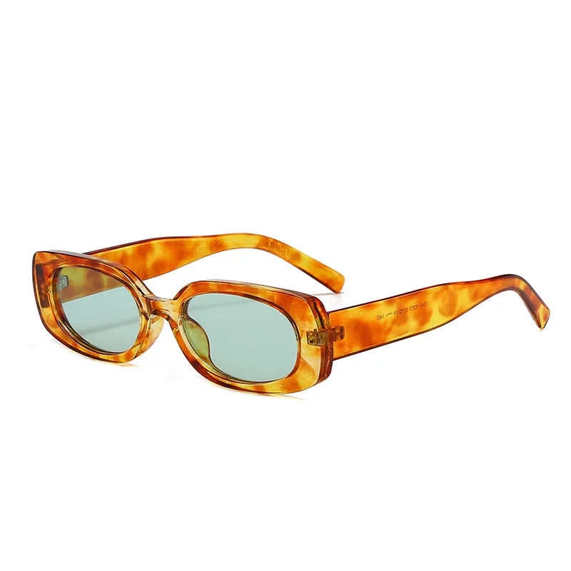 JNPCXI Ins Hot Fashion Small Rectangle Sunglasses Women Retro Candy Color Shades UV400 Men Punk Leopard Sun Glasses