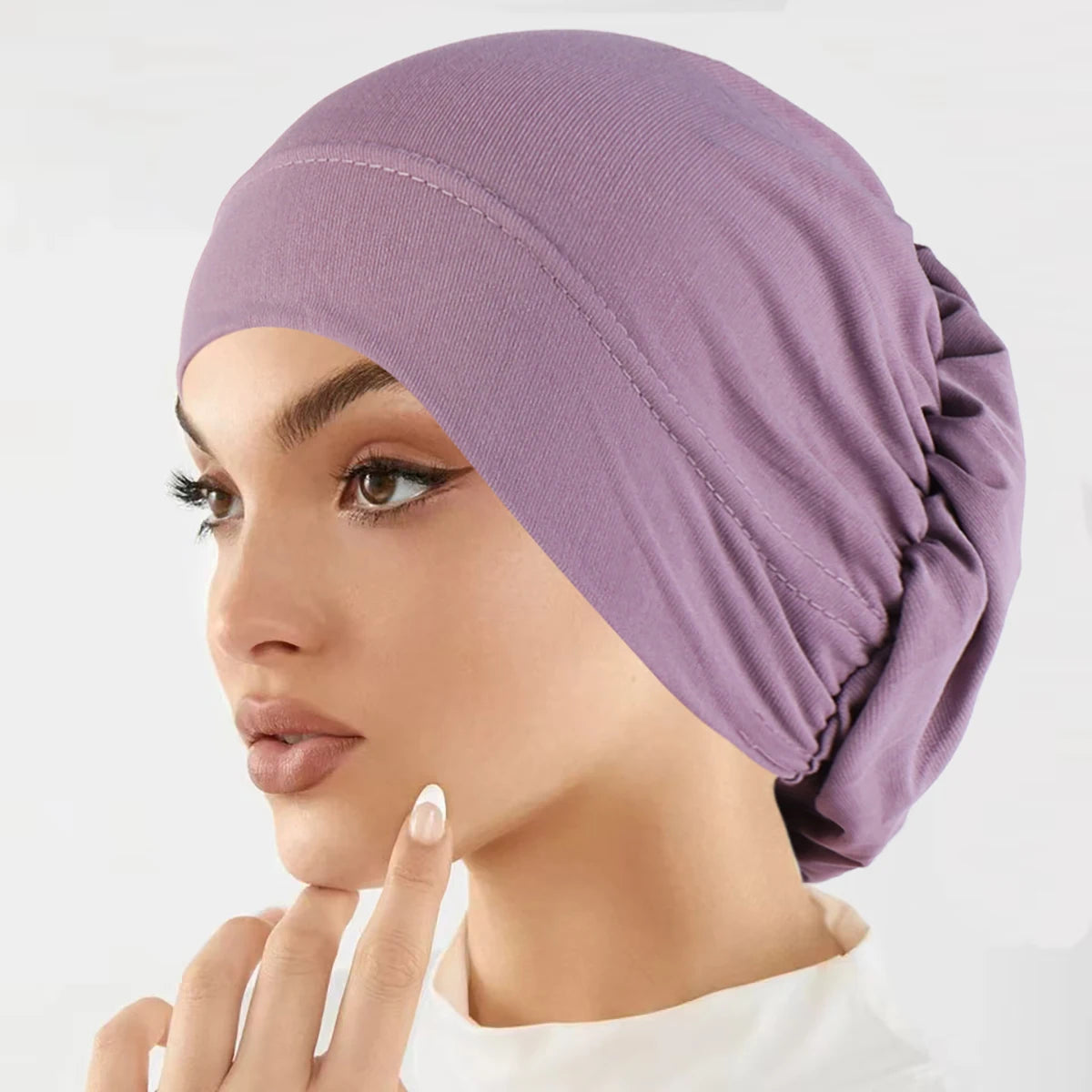 Muslim Fashion Women Hijabs Soft Stretch Solid Color Turban Hat Cancer Chemo Beanies Caps Headwear Headwrap Hair Accessories