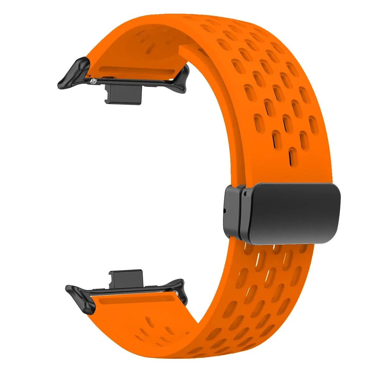Orange Silicone Strap Redmi Watch 5/4, Magnetic Sports Band Mi Band 9/8 Pro
