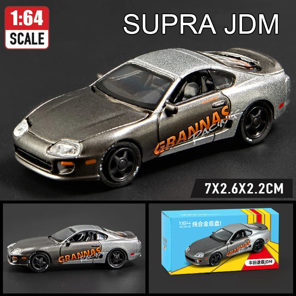 1:64 Alloy Sports Car Series Firebird JDM Daytona Stardust Corvette T1 Minivan GT500 Diecast Models Toys Boys Collecting Hobbies