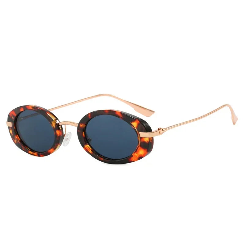 JNPCXI Retro Small Oval Women Luxury Sunglasses Fashion Punk Men UV400 Trending Gradient Sun Glasses Shades