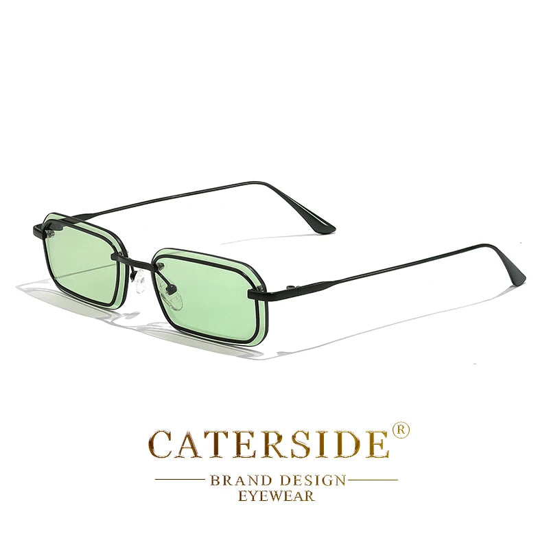 CATERSIDE Retro Punk Sunglasses Men's Square Small Frame Sun Glasses Women Personalized Outdoor Sports Eyewear Summer UV400