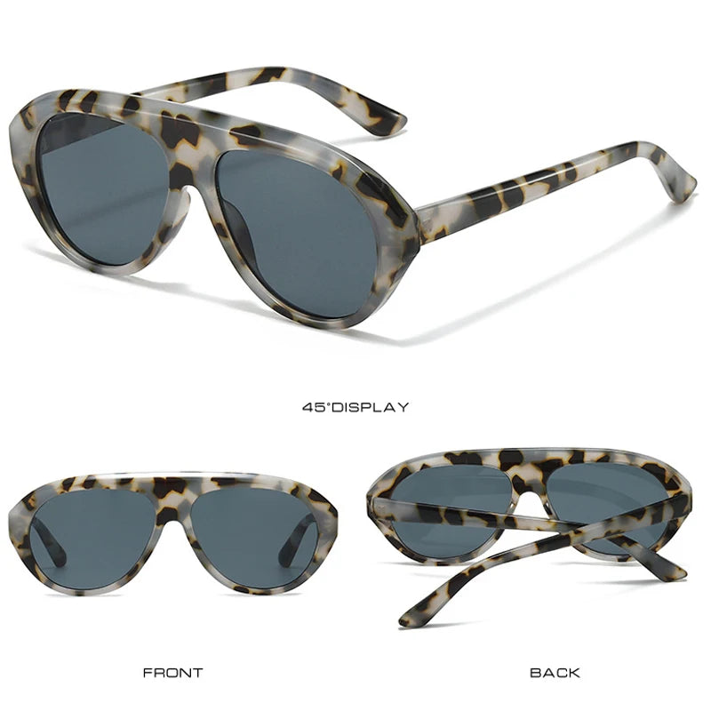 JNPCXI New Pilot Sunglasses Women Shades UV400 Fashion Gradient Men Punk Orange Gray Stripes Sun Glasses
